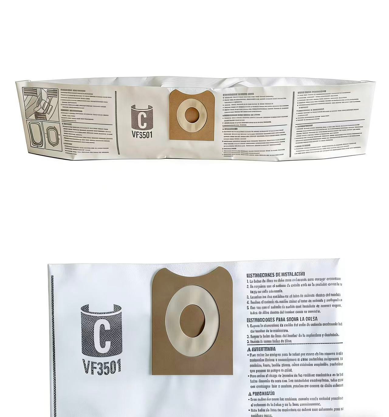 VF3501 Size C Filter Bags Compatible with RIDGID 3-4.5 Gallon Wet Dry Vacuum